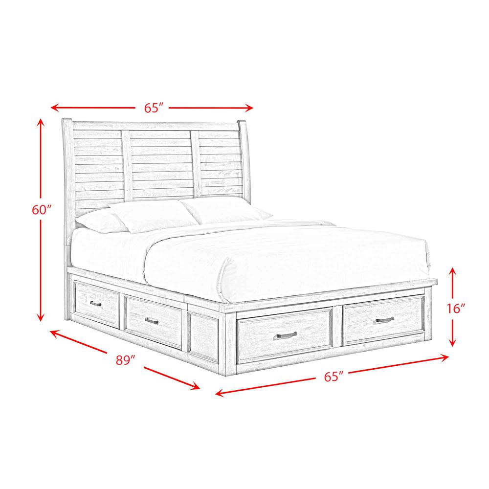 Damen Queen Storage Bed in Drift Grey. Picture 5