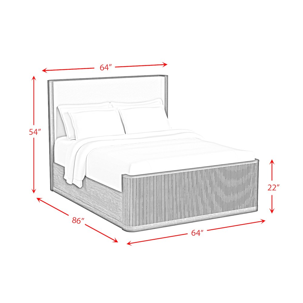 Sylvie Queen UPH Bed with White Fabric in Dark Brown. Picture 8