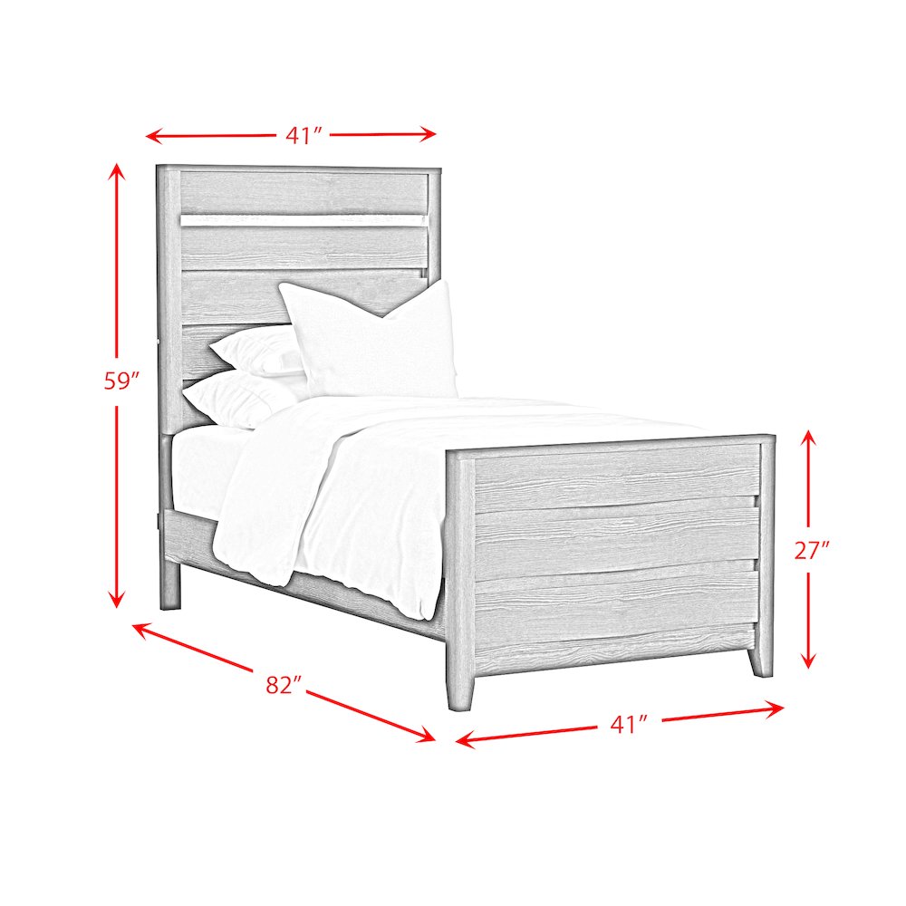 Tobias Twin Bed with LED in Black. Picture 8