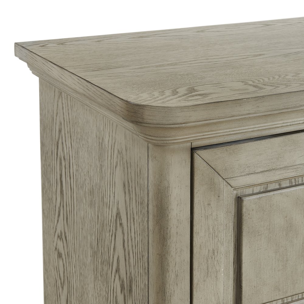 Emiko King Panel 5PC Bedroom Set with Door Chest in Light Grey. Picture 9