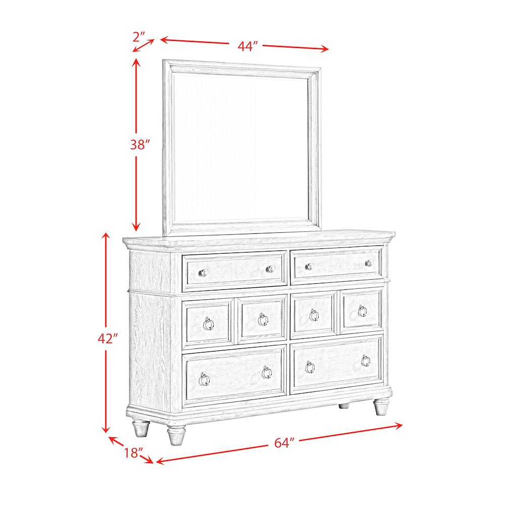 Emiko King Panel 5PC Bedroom Set with Door Chest in Light Grey. Picture 22