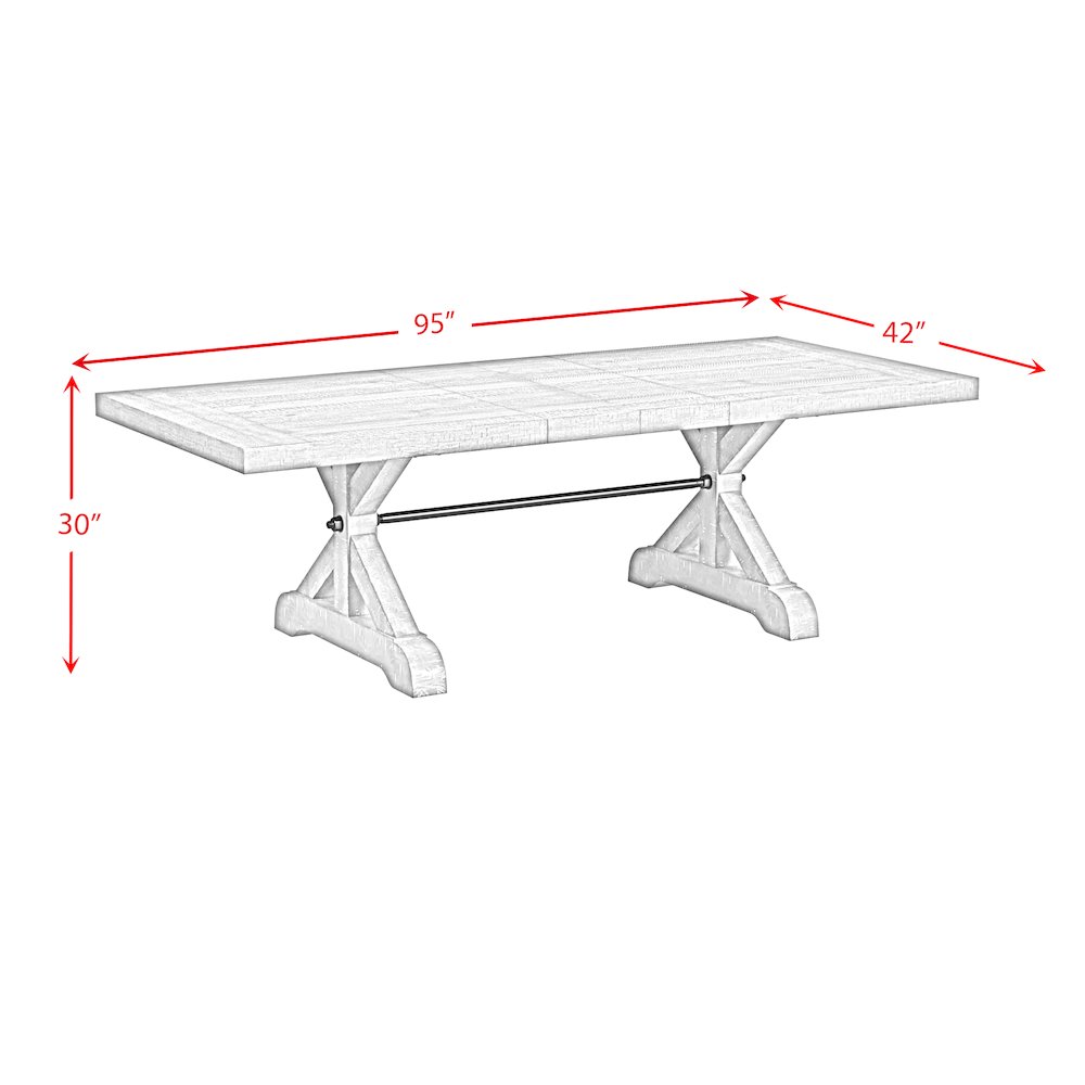 Marietta Dining Table with 2x12" Leaves in Grey. Picture 1