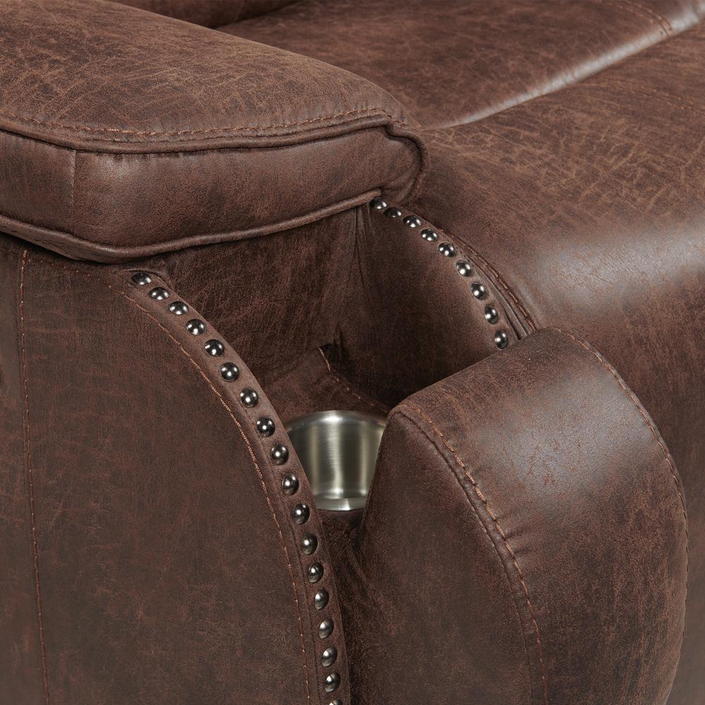 Grover Power Motion Recliner with Power Head Recliner in Heritage Brown. Picture 10