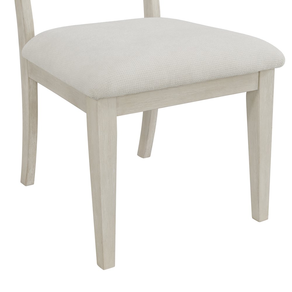 6PC Standard Height Dining Set in Antique White-Table, Four Chairs & Bench. Picture 9