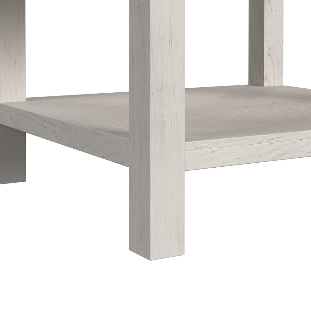 Avalanche End Table with USB in Antique White. Picture 6