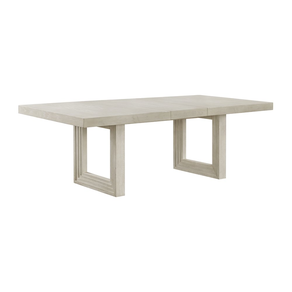 6PC Standard Height Dining Set in Antique White-Table, Four Chairs & Bench. Picture 1