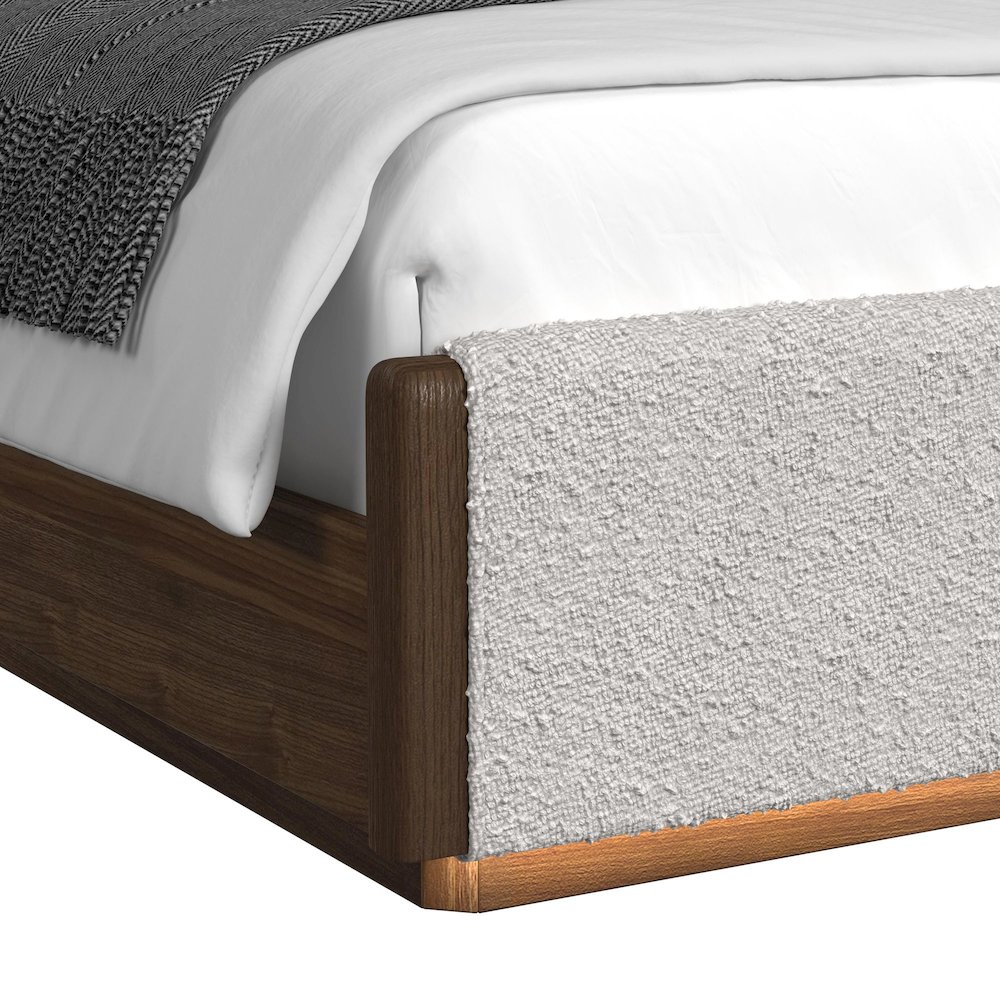 Perth Queen UPH 5PC Bedroom Set with Boucle Beige and LED in Brown. Picture 7