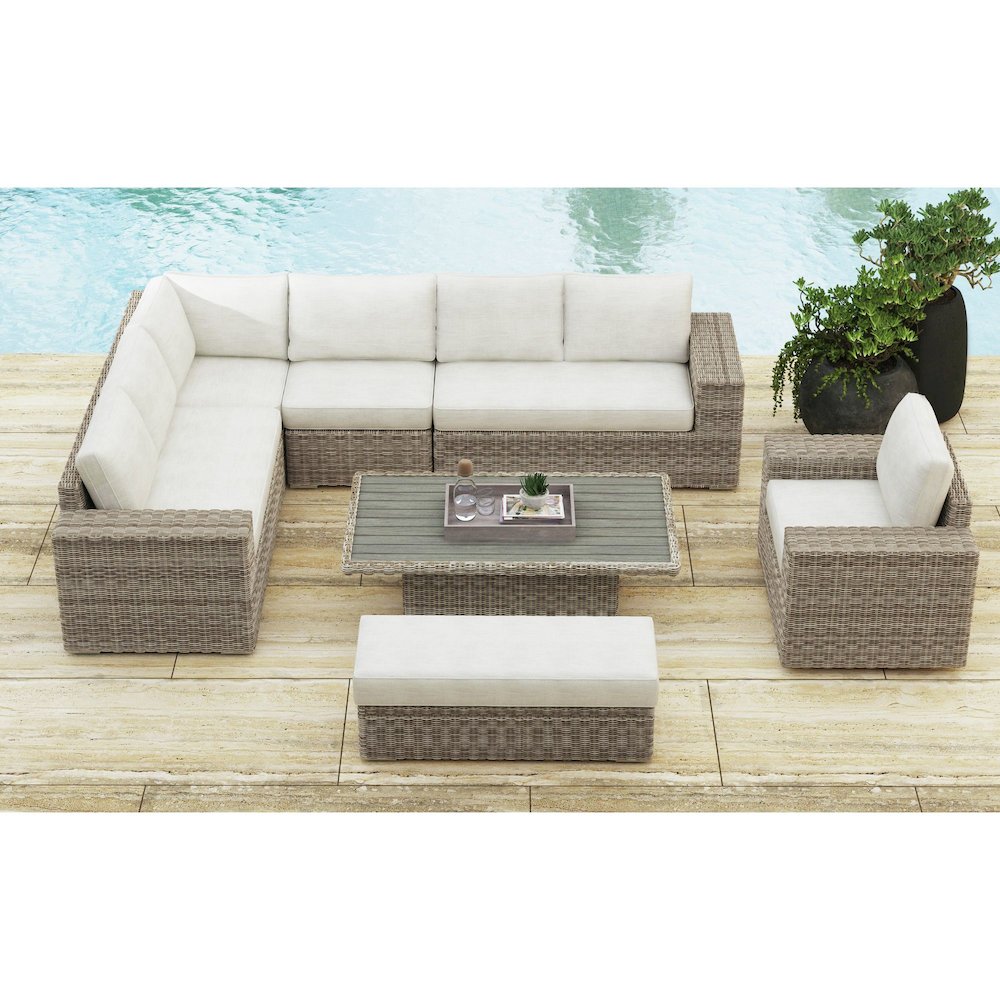 Carmona Ottoman - Natural and Olefin Beige. Picture 5