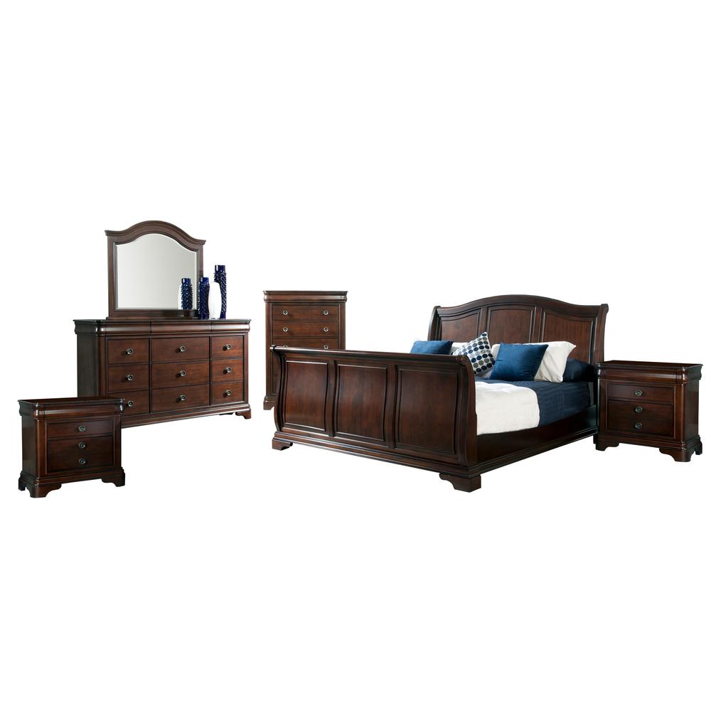 Conley Cherry King Sleigh 6PC Bedroom Set. Picture 13