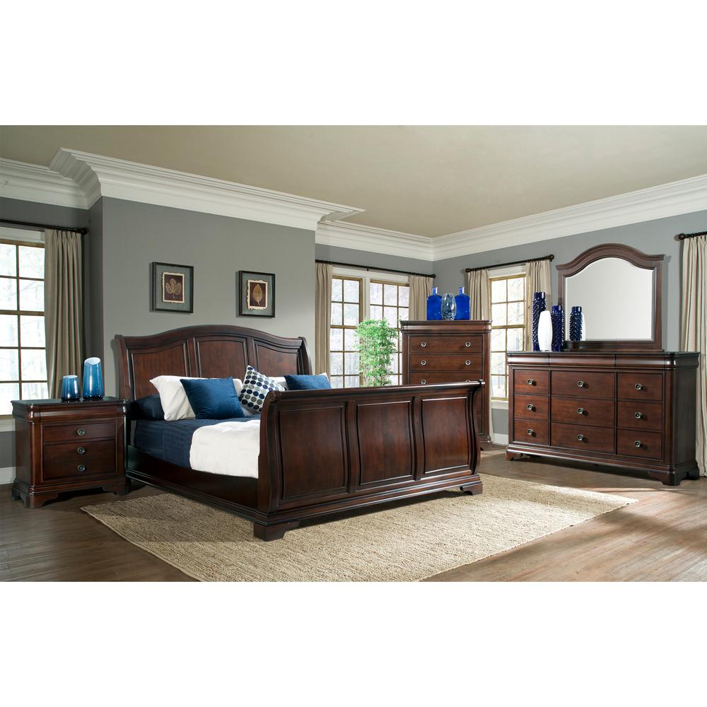 Conley Cherry Queen Sleigh 6PC Bedroom Set. Picture 23