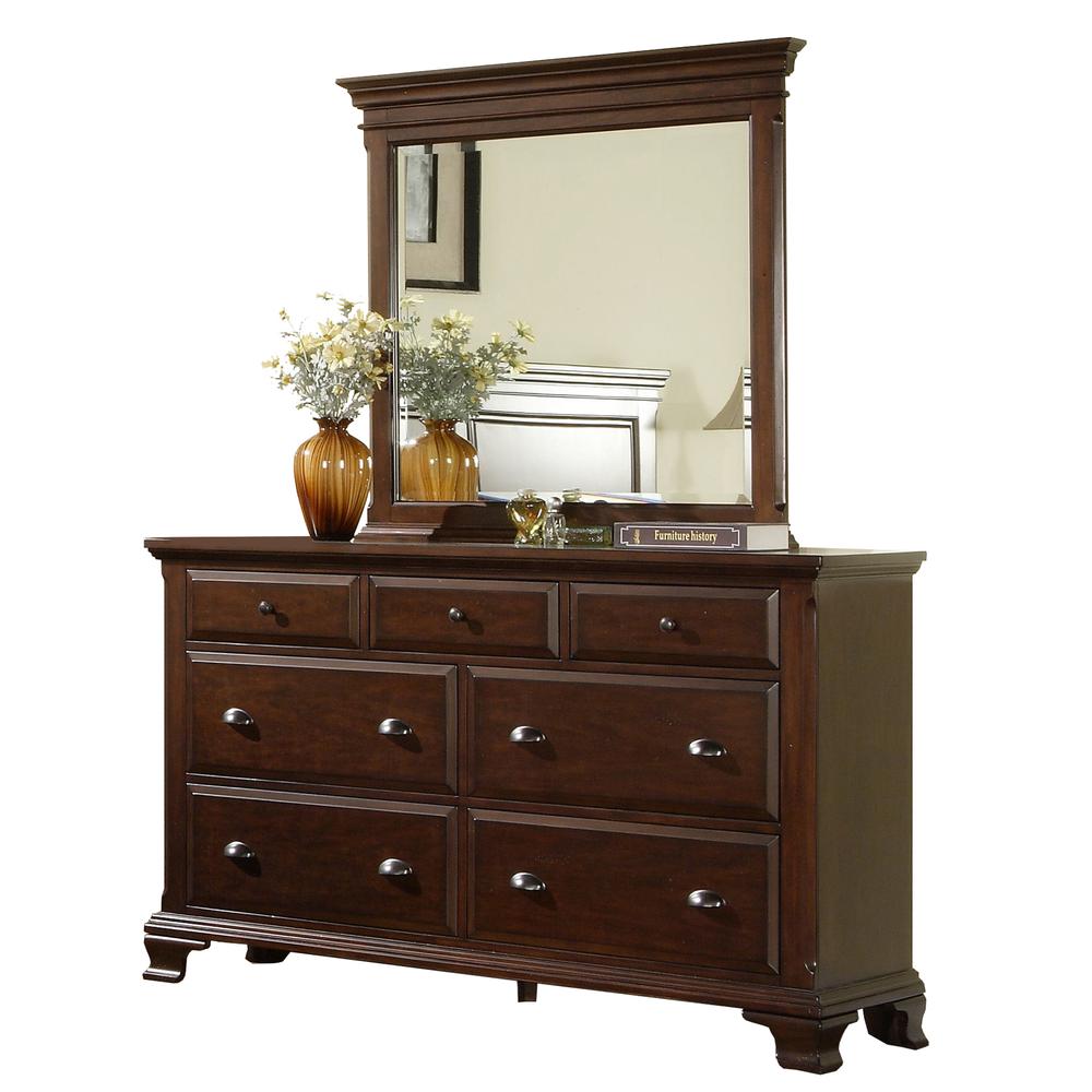 Brinley Cherry Dresser & Mirror Set. Picture 5