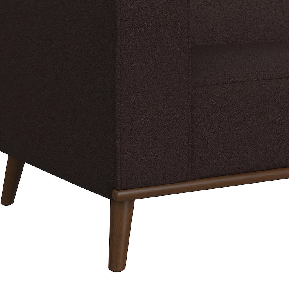 Destiny Loveseat with Wood Front in Pebble Brown. Picture 5