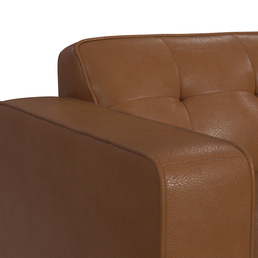 Destiny Loveseat with Wood Front in Pebble Tan. Picture 4