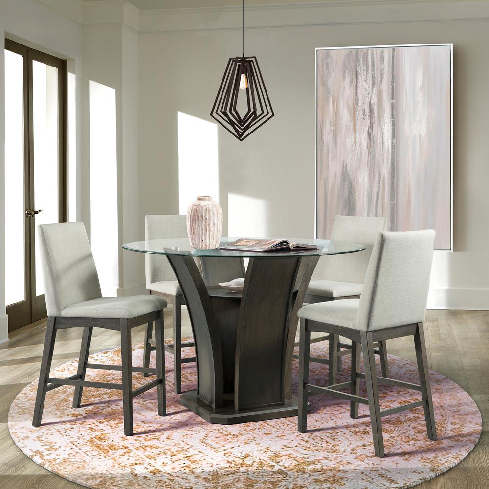 Simms Counter Height Side Chair Set in Walnut. Picture 2