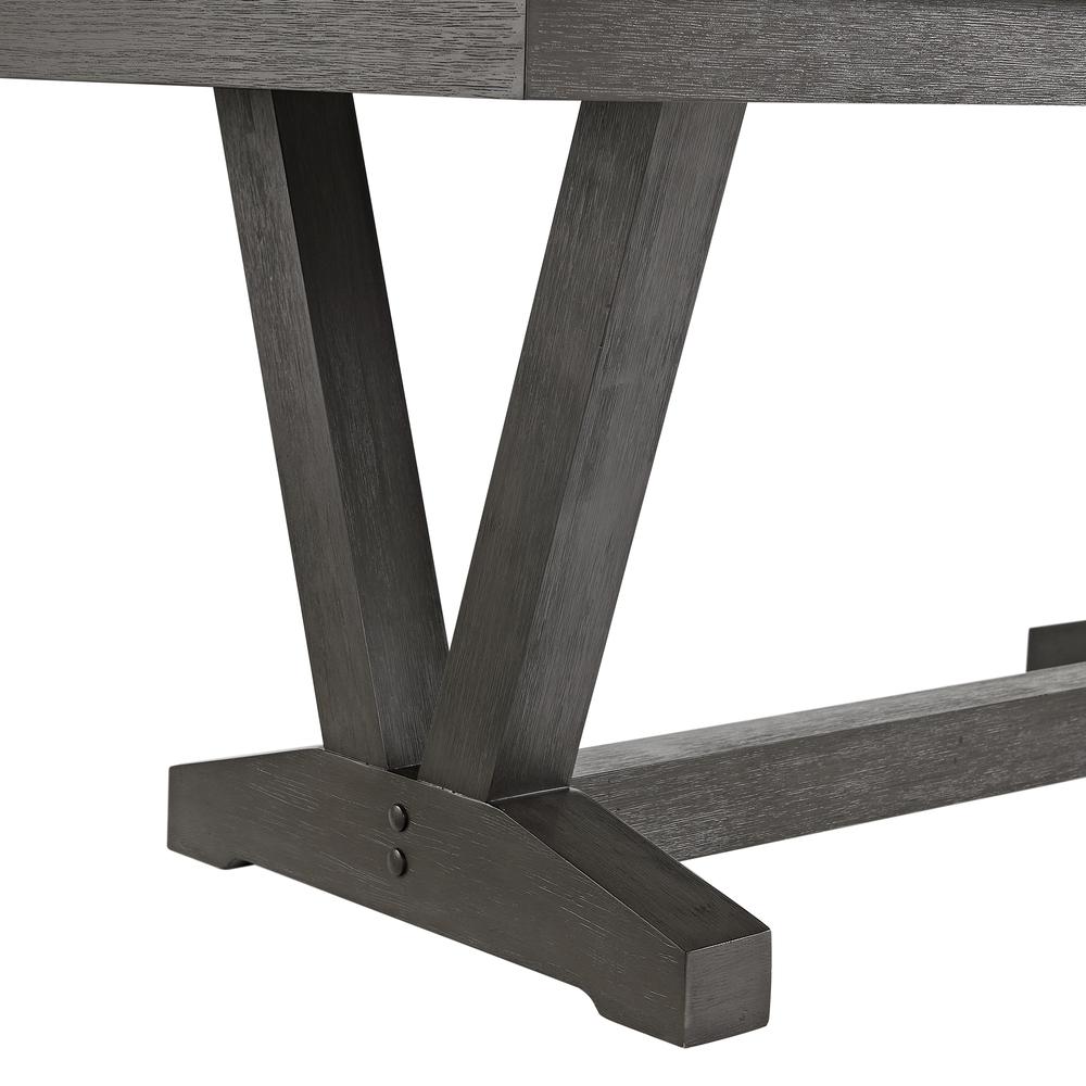Eve Dining Table w/ White Faux Marble Top in Charcoal. Picture 6
