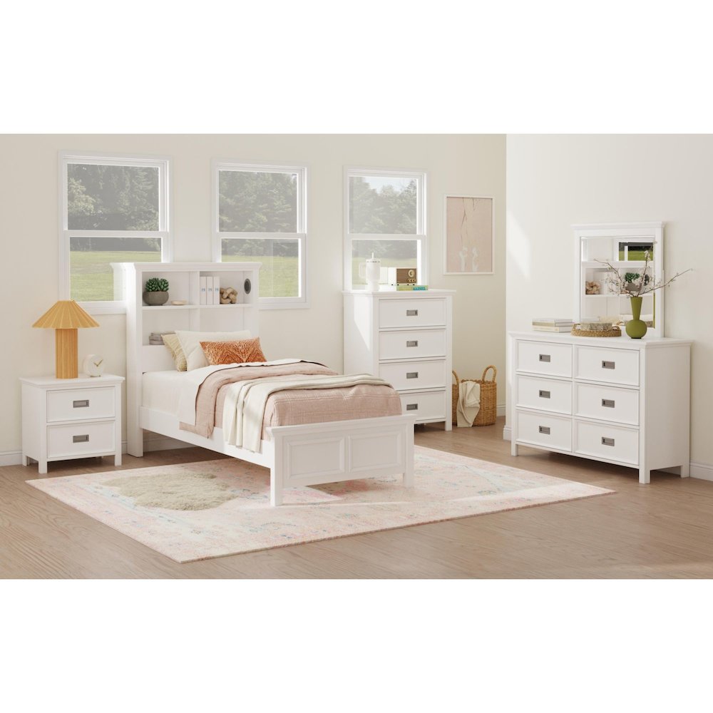 Hampton Kids Twin Bookcase Bed in White. Picture 7