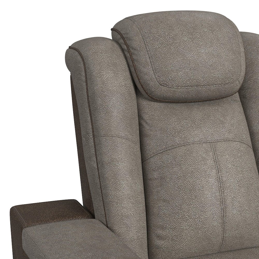 Power Motion Sofa with Power Headrest and PWS in Rocky Grey/Brown. Picture 10