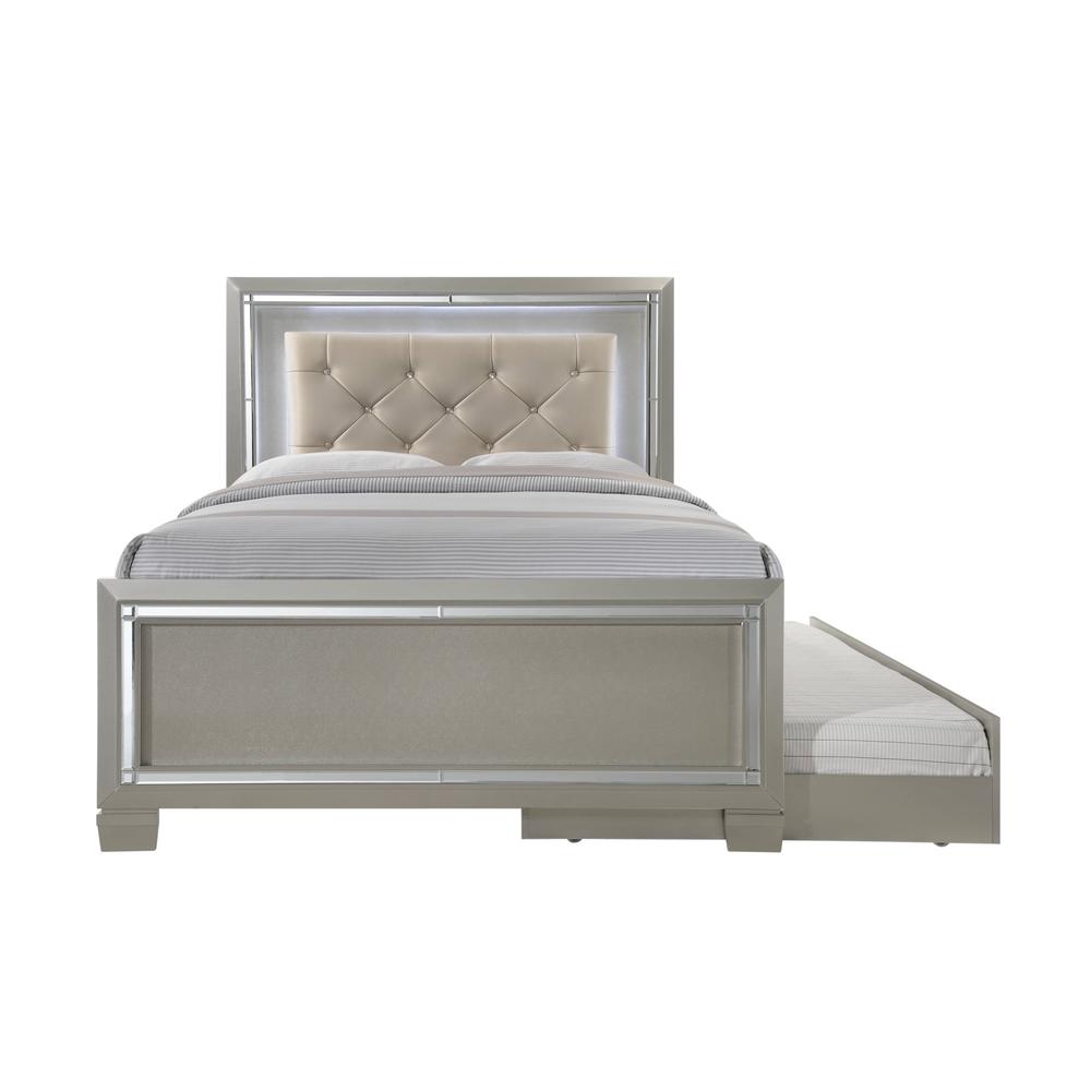 Glamour Youth Full Platform w/ Trundle 6PC Bedroom Set. Picture 2