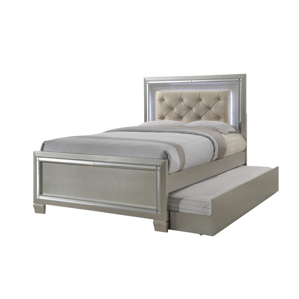 Glamour Youth Full Platform w/ Trundle 6PC Bedroom Set. Picture 7