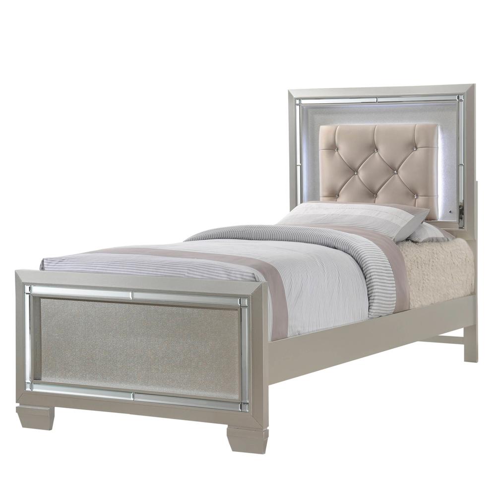 Glamour Youth Twin Platform 4PC Bedroom Set. Picture 5