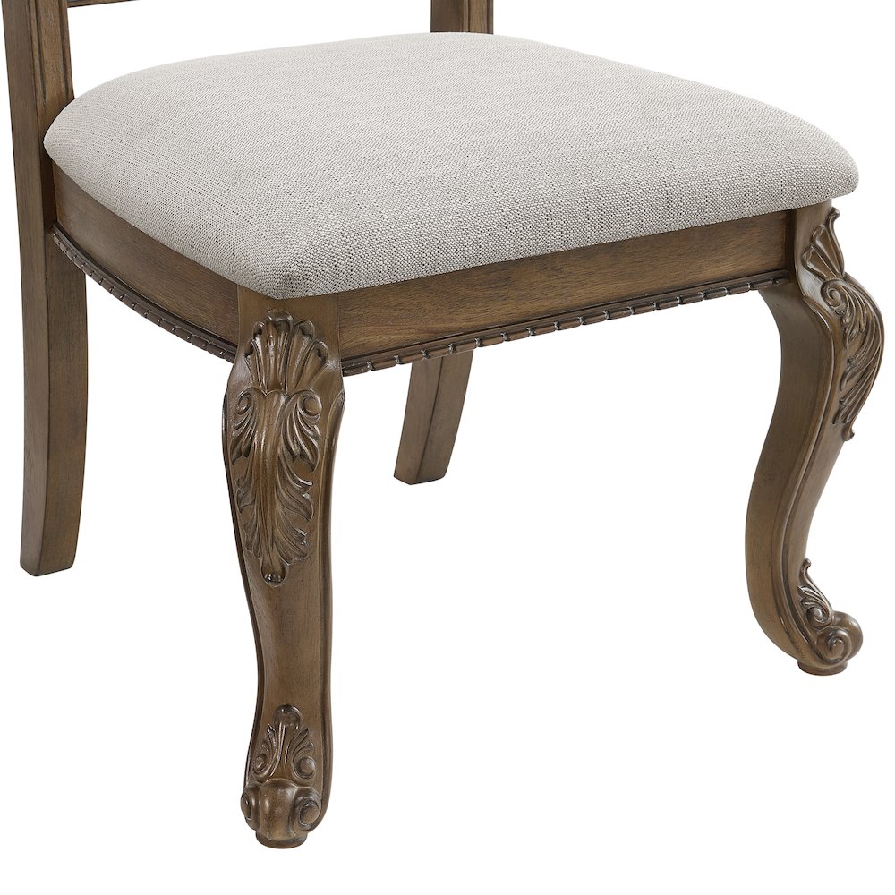 Denali Dining Side Chair with Beige Fabric in Walnut (2 Per Carton). Picture 5