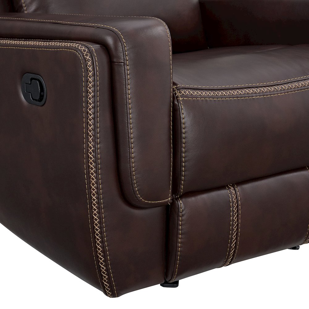 Lynx Motion Loveseat with Console in Neono Brown. Picture 9