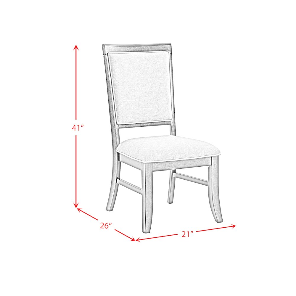 Stark Dining Side Chair with Grey Fabric in Cherry (2 Per Carton). Picture 8