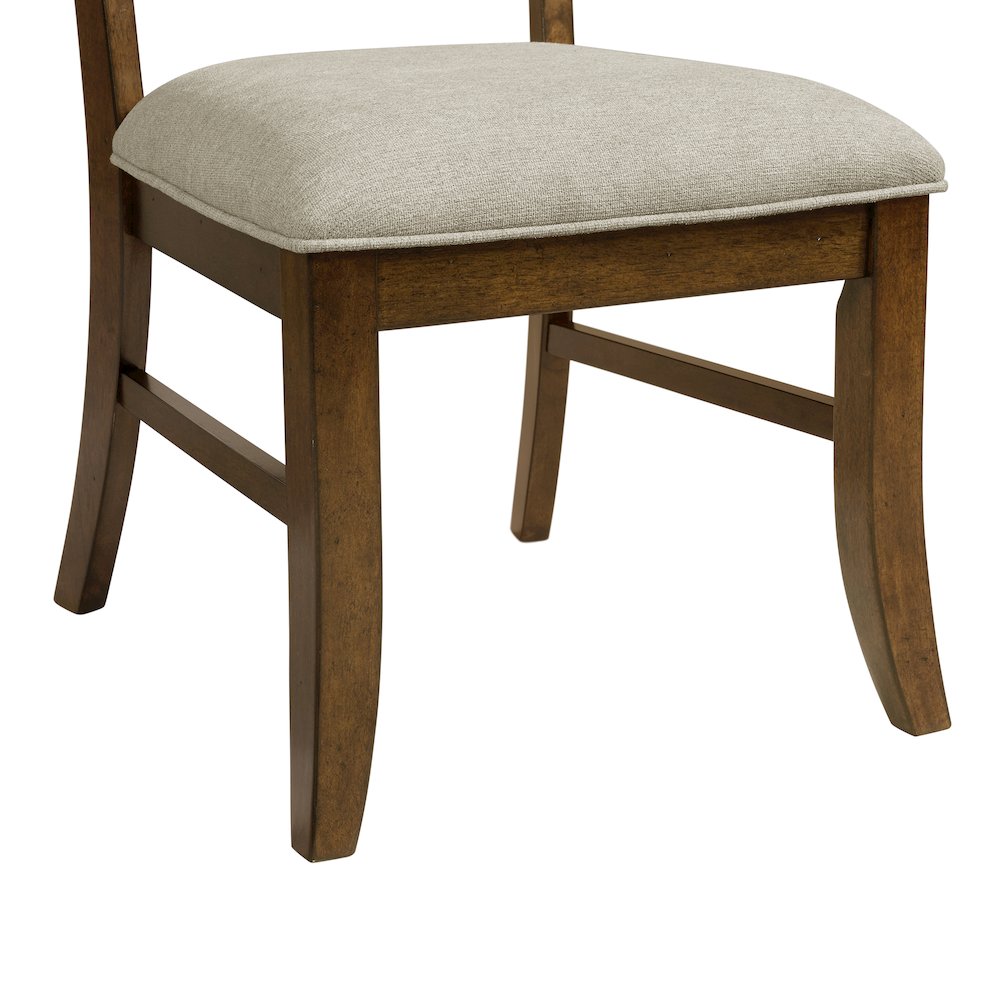 Stark Dining Side Chair with Grey Fabric in Cherry (2 Per Carton). Picture 7