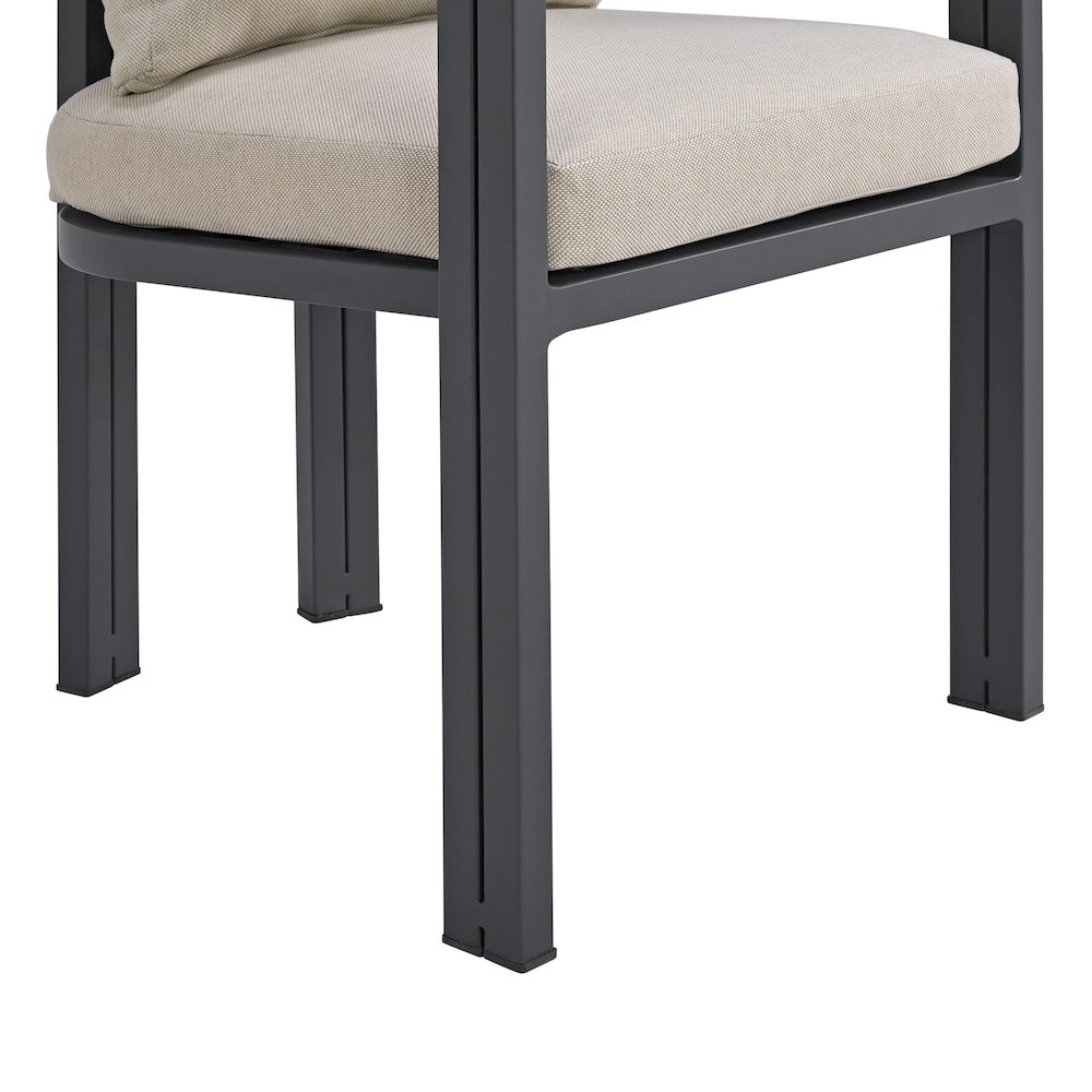 Playa Dining Chair - Dark Grey and Olefin Beige (2 Per Carton). Picture 6