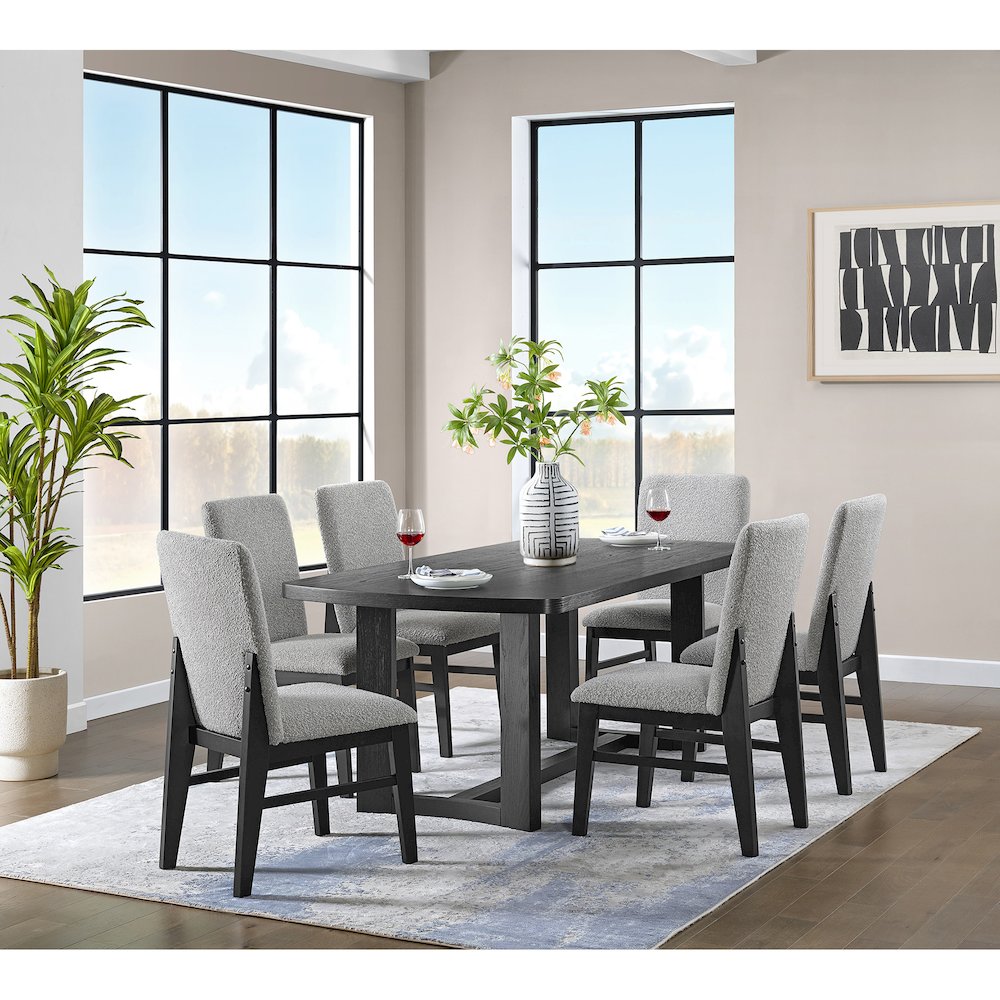 Portland Rectangular Dining Table in Black. Picture 8