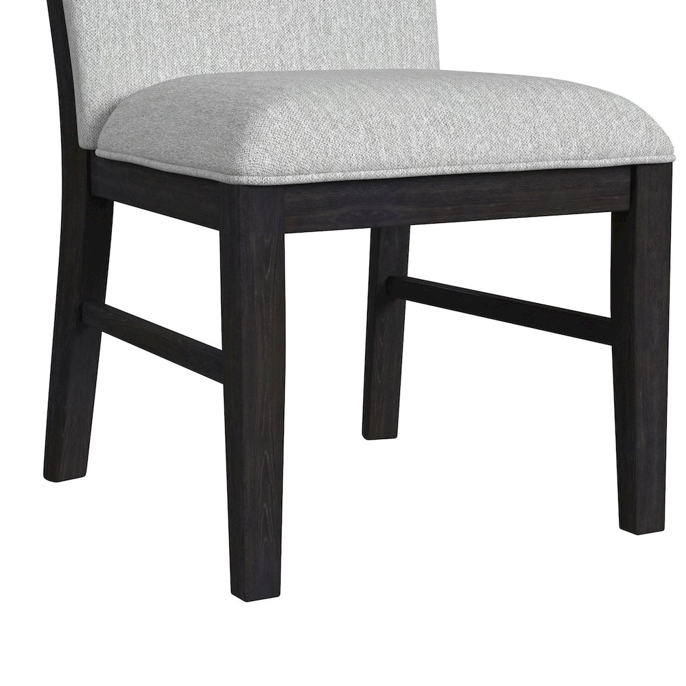Pinnacle Dining Side Chair with Light Grey Fabric in Charcoal (2 Per Carton). Picture 8