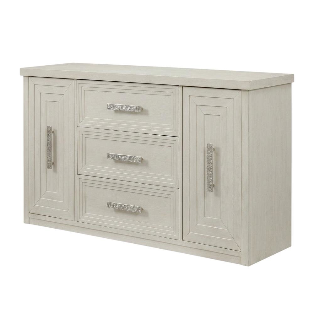 Oak Buffet Cabinet Sideboard with Storage, Credenza, Dining Room, Antique White. Picture 5