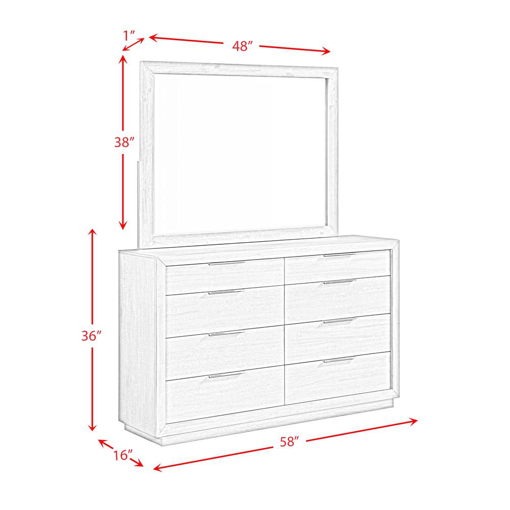 Cadia Dresser & Mirror Set in Grey. Picture 3