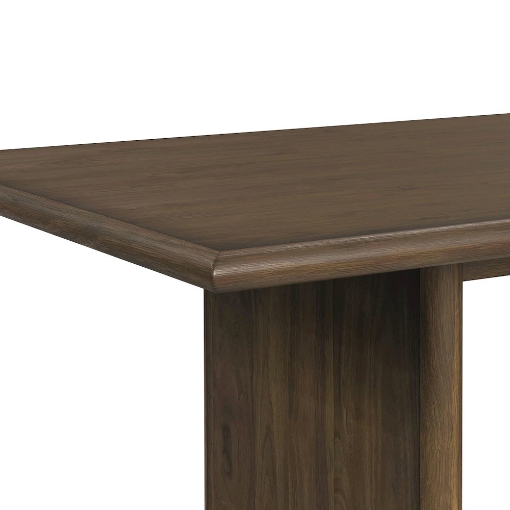 Perth 6PC Standard Height Dining Set in Brown-Table, Four PU Chairs & Bench. Picture 6