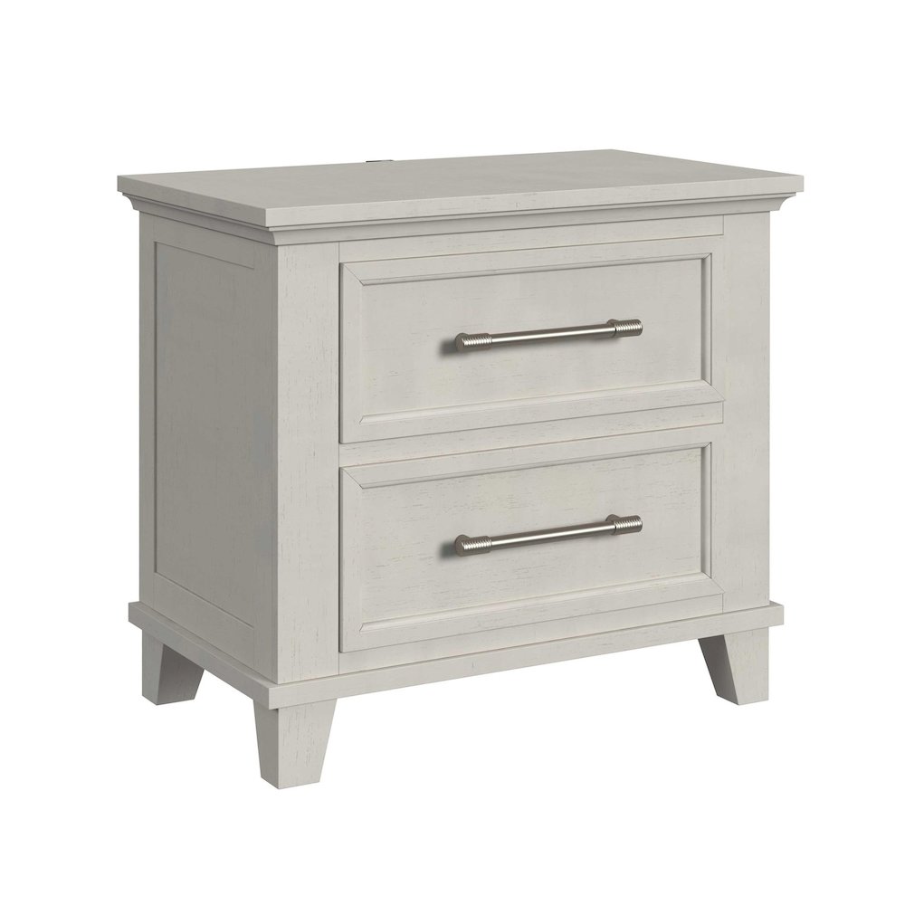 Henrik 2-Drawer Nightstand with USB in Ivory. Picture 1