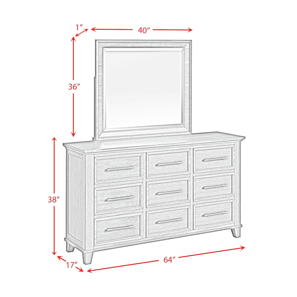 Henrik Dresser and Mirror Set in Grey. Picture 8