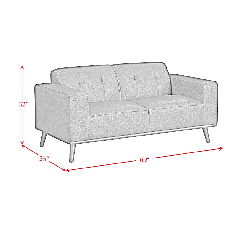 Destiny Loveseat with Wood Front in Pebble Tan. Picture 8