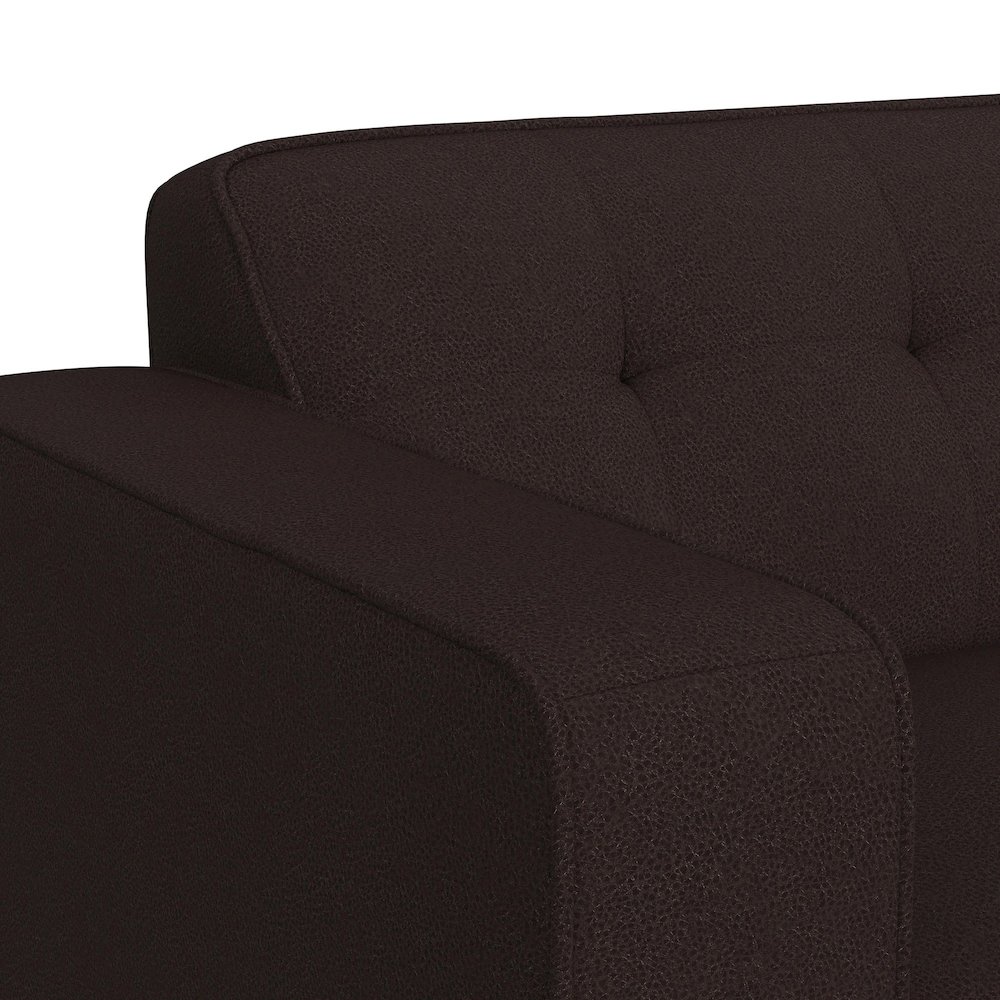 Destiny Sofa with Wood Front in Pebble Brown. Picture 4