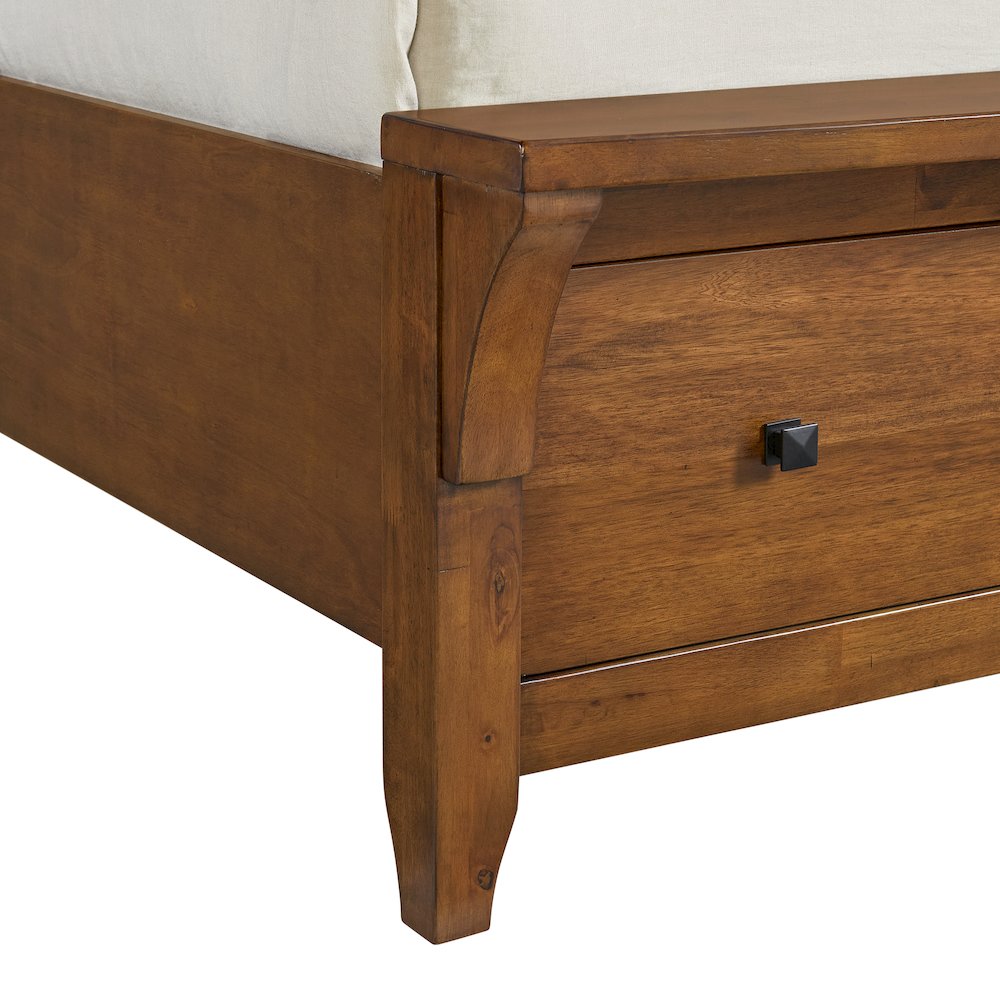 Joseph Queen Sleigh Storage Bed in Chestnut. Picture 8