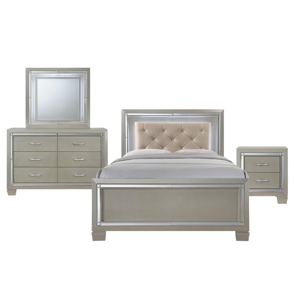 Glamour Youth Full Platform 4PC Bedroom Set. Picture 13