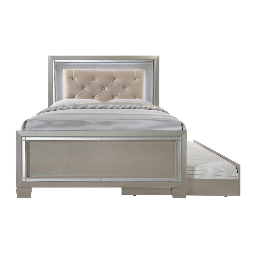 Glamour Youth Full Platform w/ Trundle 6PC Bedroom Set. Picture 16