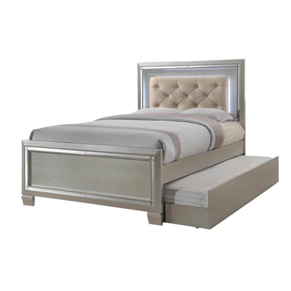 Glamour Youth Full Platform w/ Trundle 6PC Bedroom Set. Picture 21