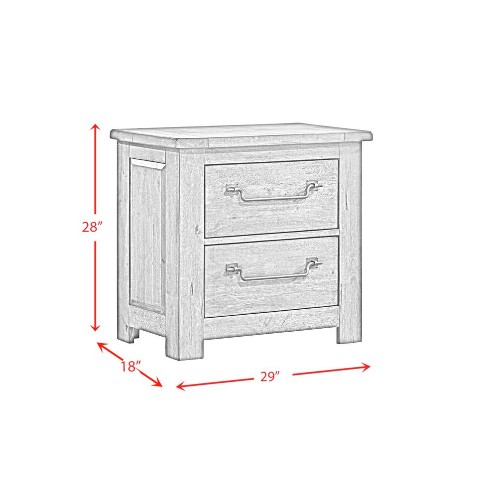 Picket House Furnishings Memphis 2-Drawer Nightstand with USB in Grey. Picture 5