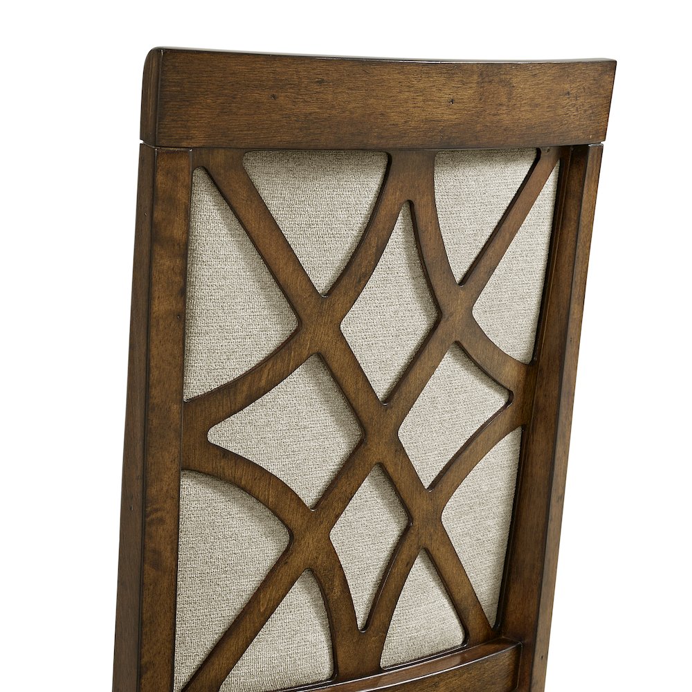 Stark Dining Side Chair with Grey Fabric in Cherry (2 Per Carton). Picture 6