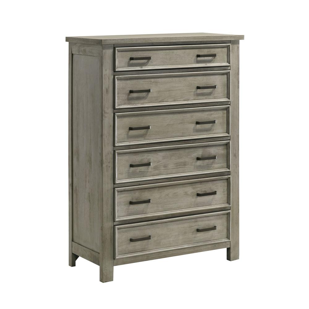 Damen 6-Drawer Chest in Drift Grey. Picture 1