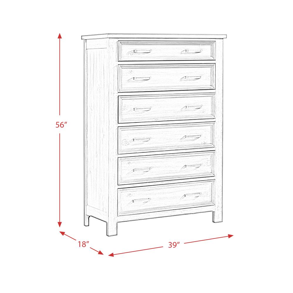 Damen 6-Drawer Chest in Drift Grey. Picture 3