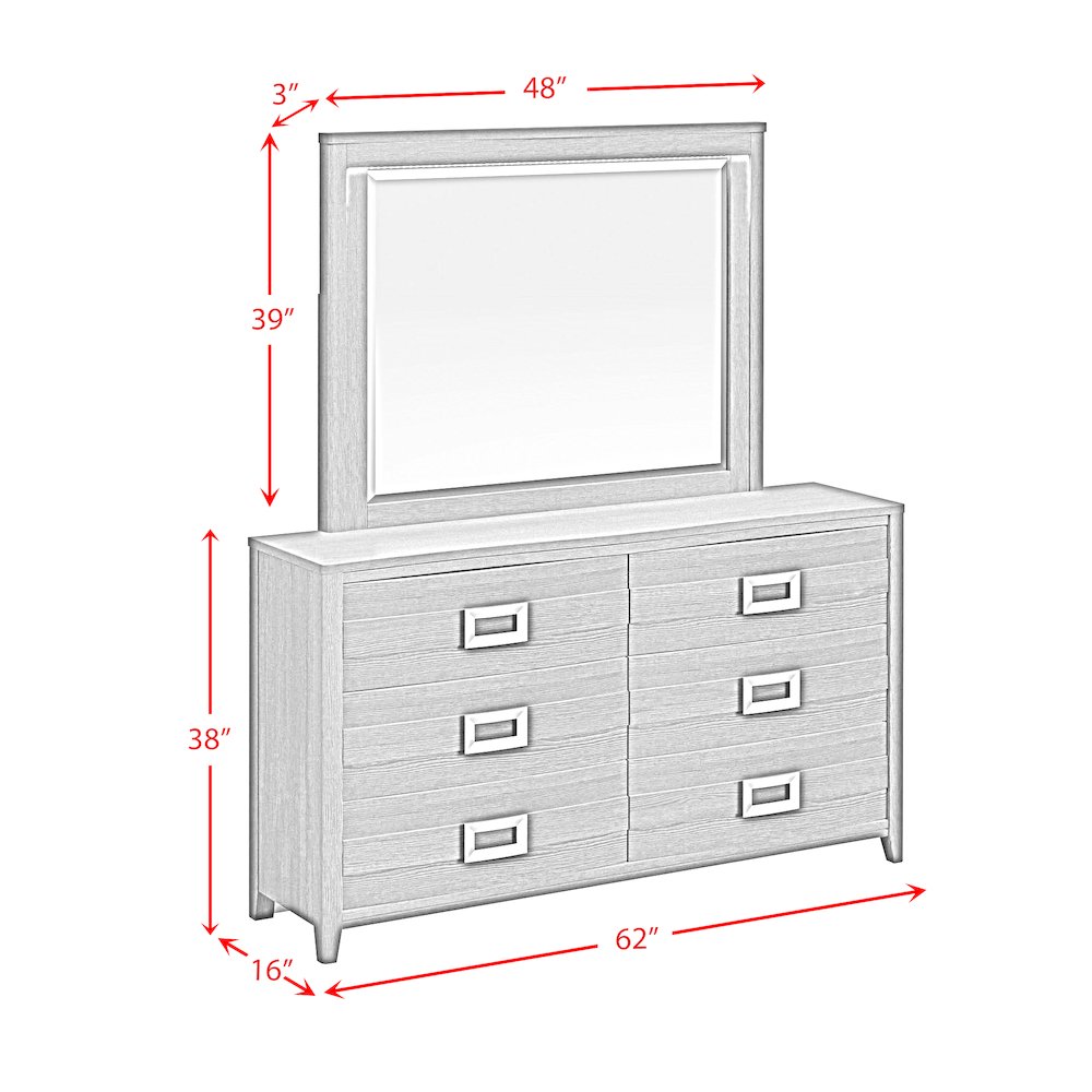 Tobias Dresser and Mirror Set with LED in Black. Picture 8