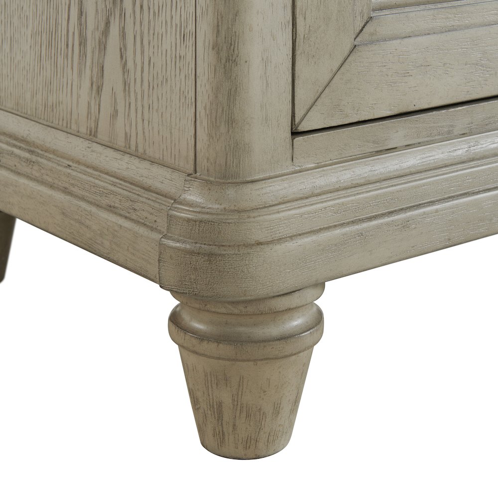 Emiko Queen Panel 5PC Bedroom Set with Door Chest in Light Grey. Picture 13