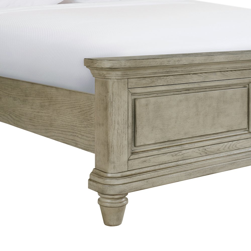 Emiko King Panel 5PC Bedroom Set with Door Chest in Light Grey. Picture 8