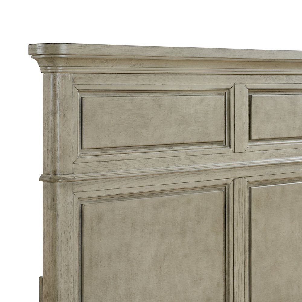 Emiko King Panel 5PC Bedroom Set with Door Chest in Light Grey. Picture 7